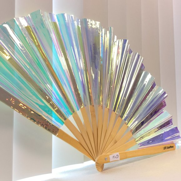 PRE-LOVED LASR - Liquid Shockwave Iridescent Fluid Rave Fan- MISC017 - Picture 2 of 10